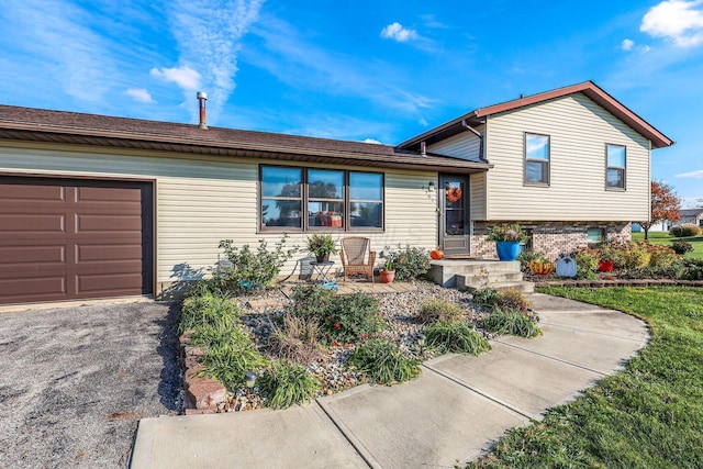 tri-level home with a garage