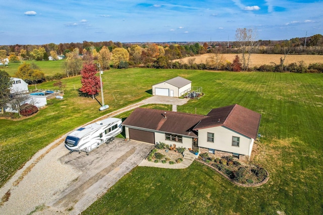 aerial view with a rural view