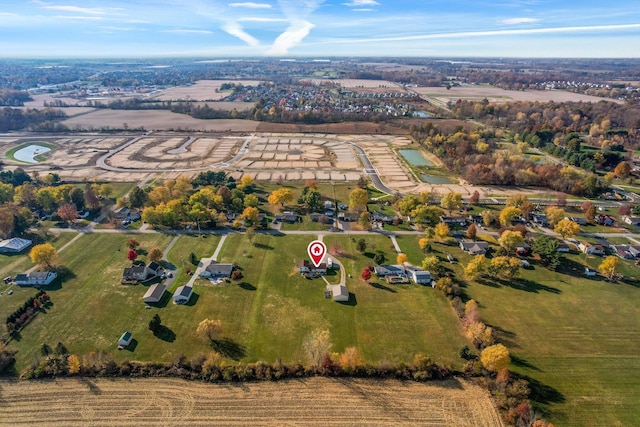 bird's eye view featuring a rural view