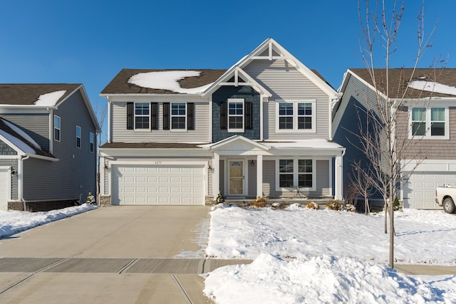 view of front of house with a garage