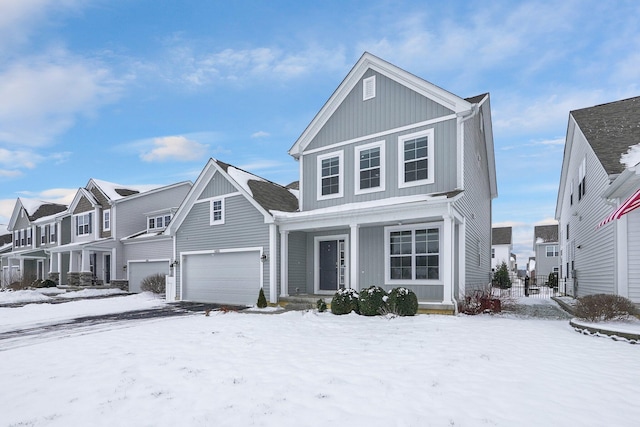 view of front of home with a garage