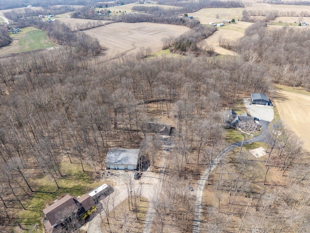 bird's eye view featuring a rural view