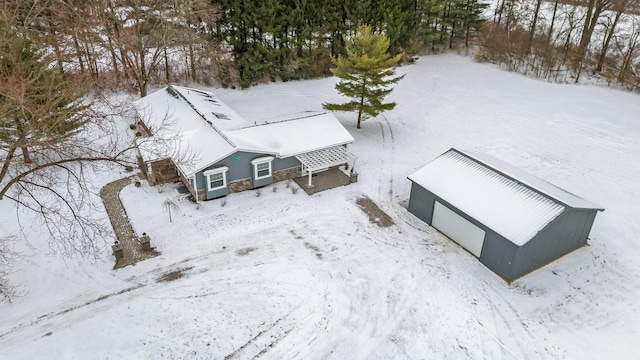 view of snowy aerial view