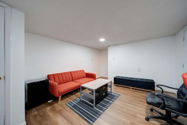 living room with hardwood / wood-style flooring