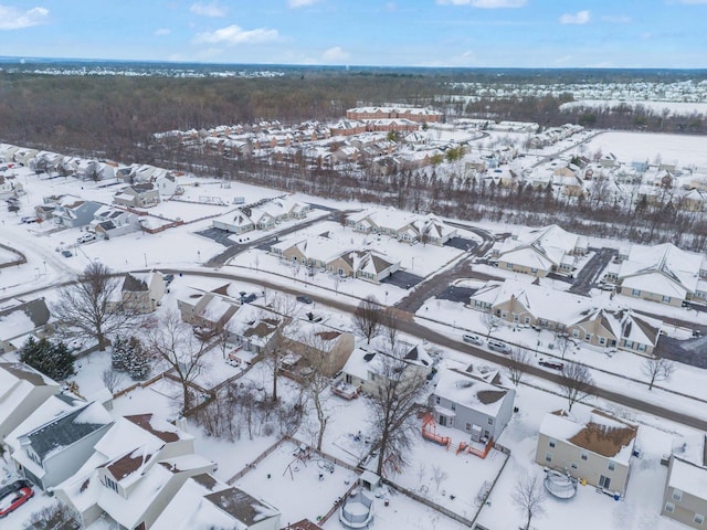 view of snowy aerial view