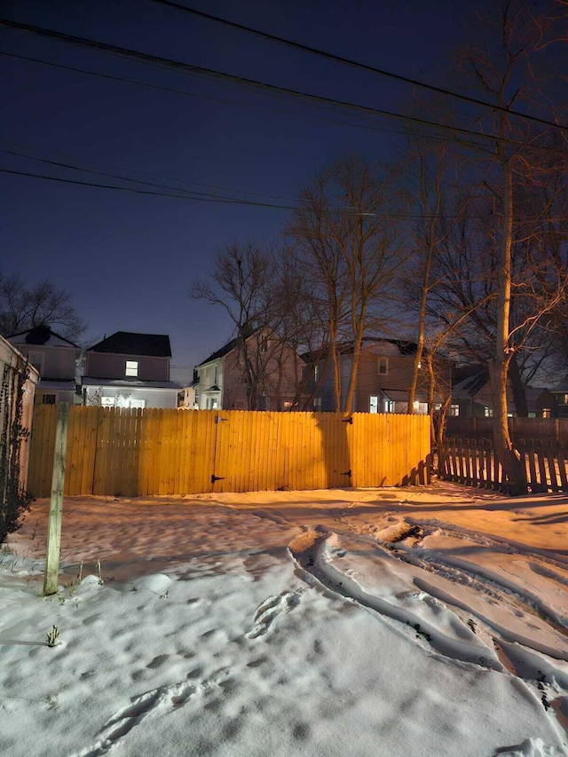 view of snowy yard