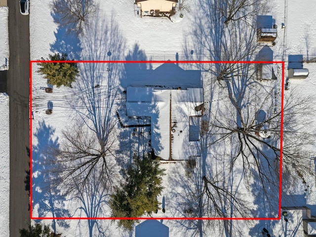 view of snowy aerial view