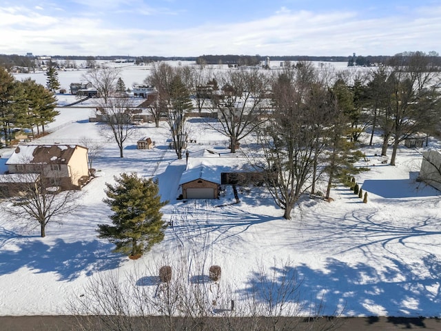 view of snowy aerial view