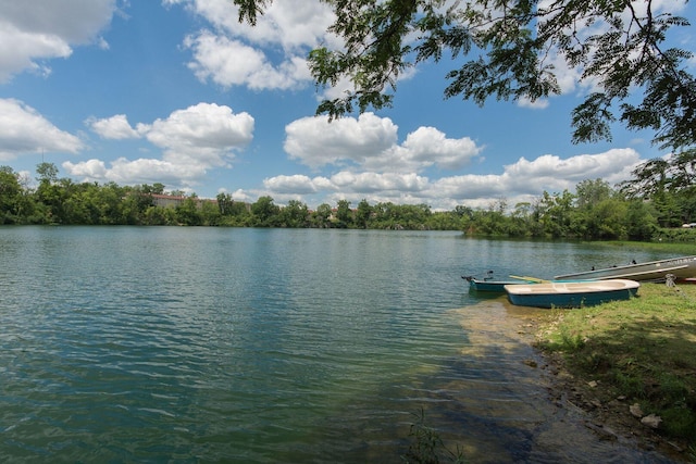 water view with a boat dock