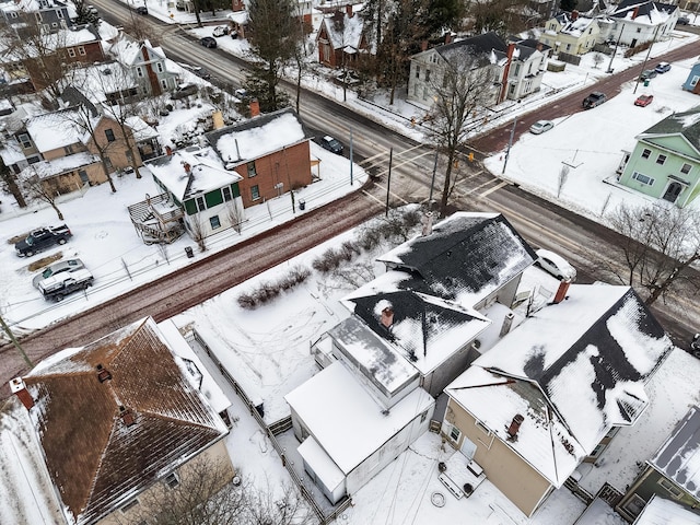 view of snowy aerial view