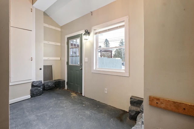 interior space with vaulted ceiling