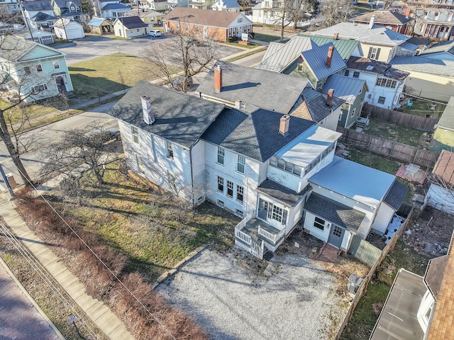 aerial view featuring a residential view