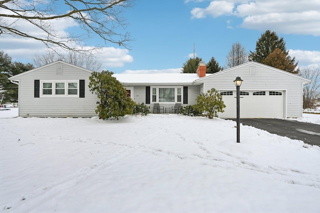 single story home with a garage