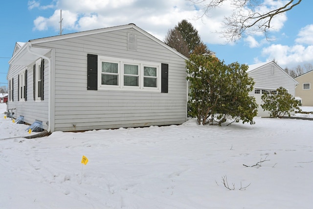 view of snowy exterior