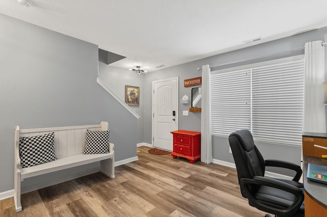 office featuring hardwood / wood-style flooring