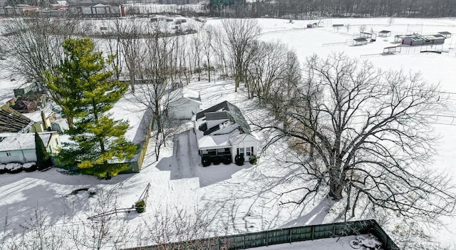 view of snowy aerial view