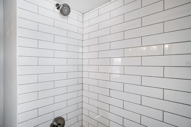 bathroom with a shower with shower curtain