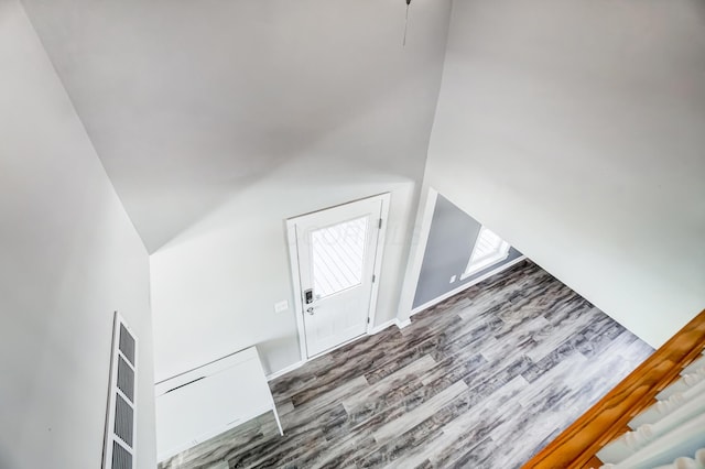 interior space featuring dark wood-type flooring