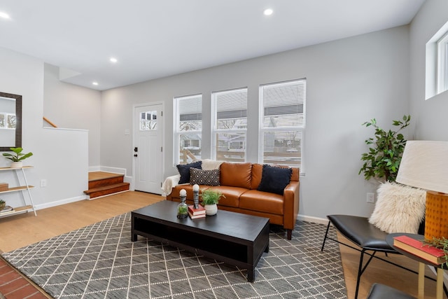 living room featuring wood-type flooring