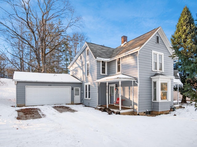 view of front property with a garage