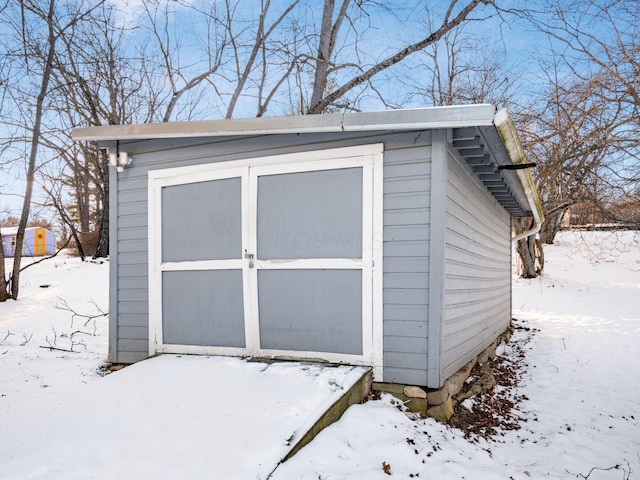 view of snow covered structure