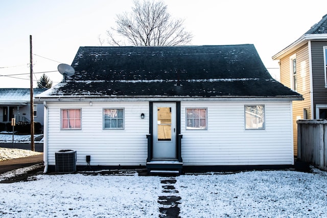 view of front of house featuring central AC unit