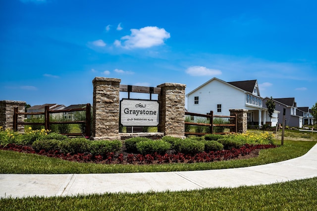 view of community sign