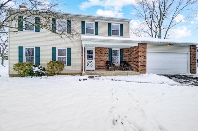 view of front of house with a garage