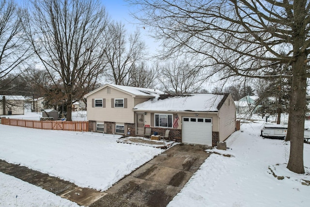 tri-level home featuring a garage