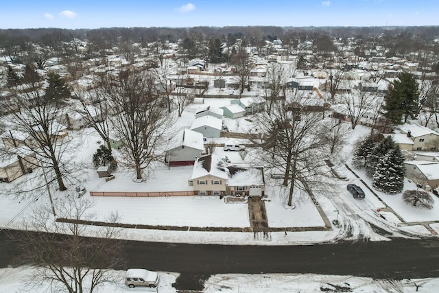 view of snowy aerial view