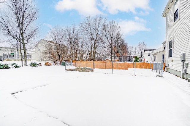 view of snowy yard