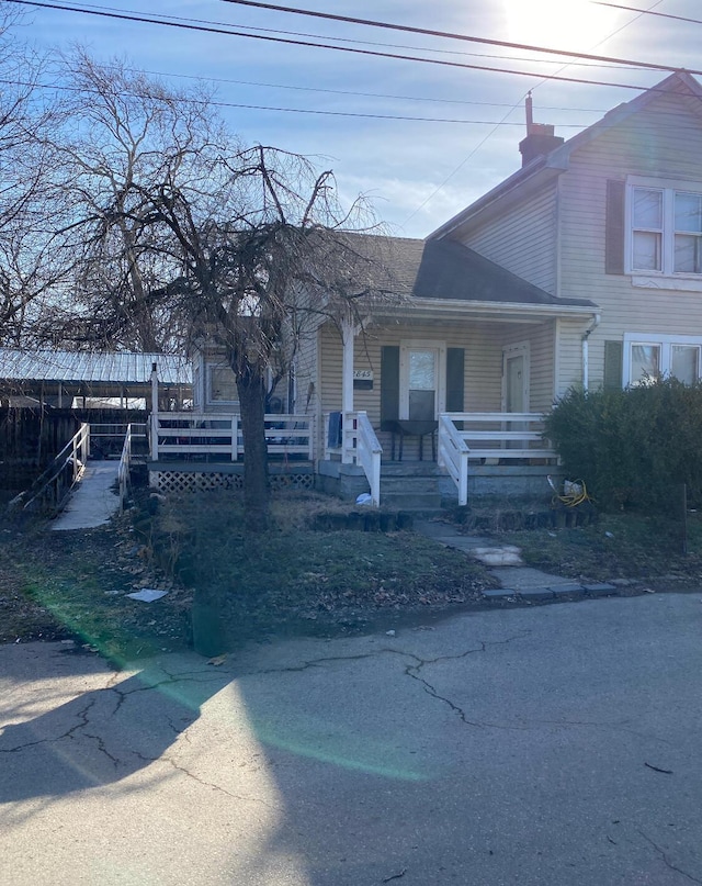 view of front of property with a porch