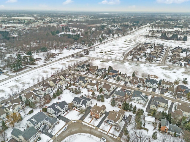 view of snowy aerial view