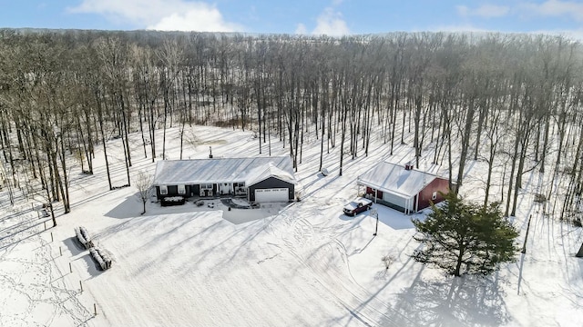 view of snowy aerial view