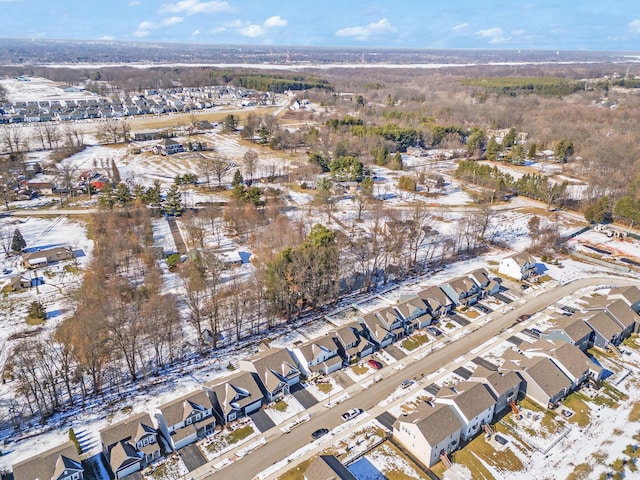 view of snowy aerial view