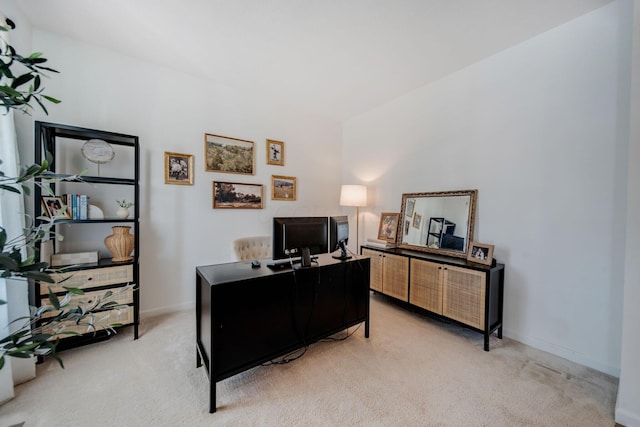 view of carpeted office space