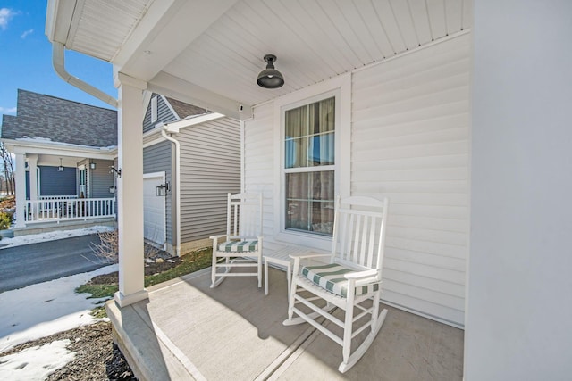 view of patio with a porch