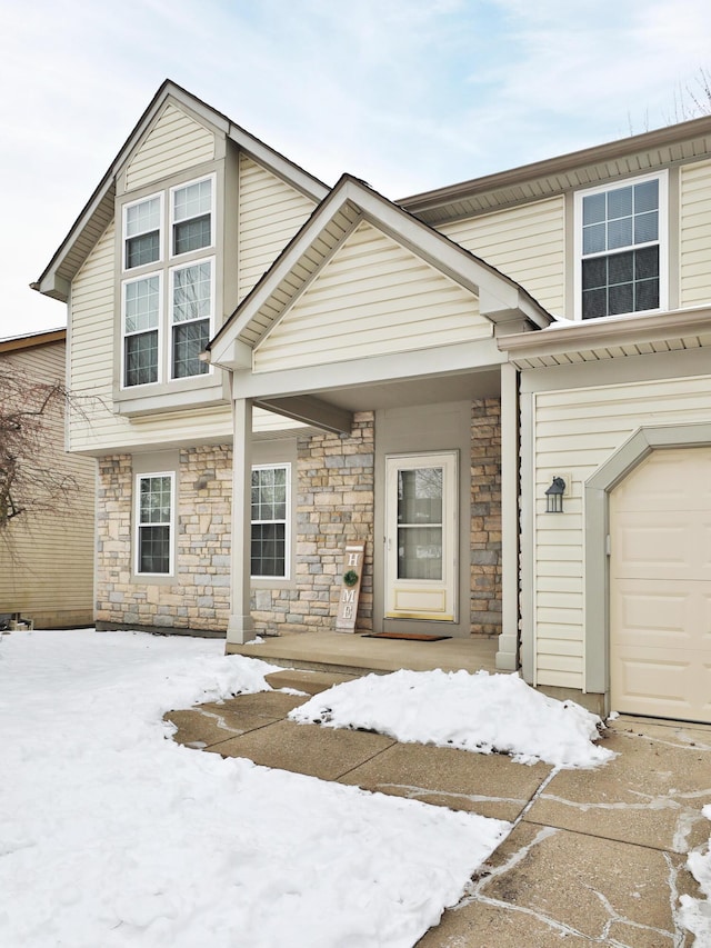 view of front of house with a garage