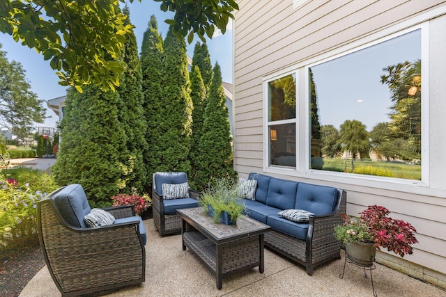 view of patio with an outdoor hangout area