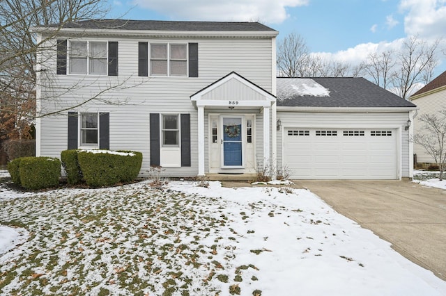 view of front of house featuring a garage