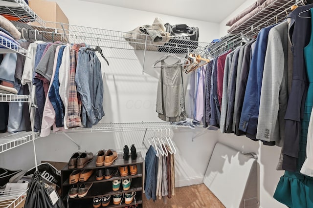 spacious closet with carpet floors