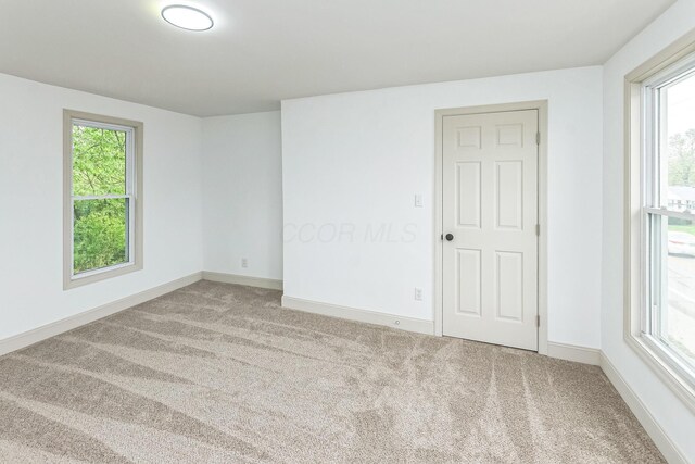 unfurnished room with carpet flooring and a healthy amount of sunlight