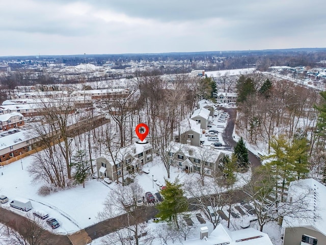 view of snowy aerial view