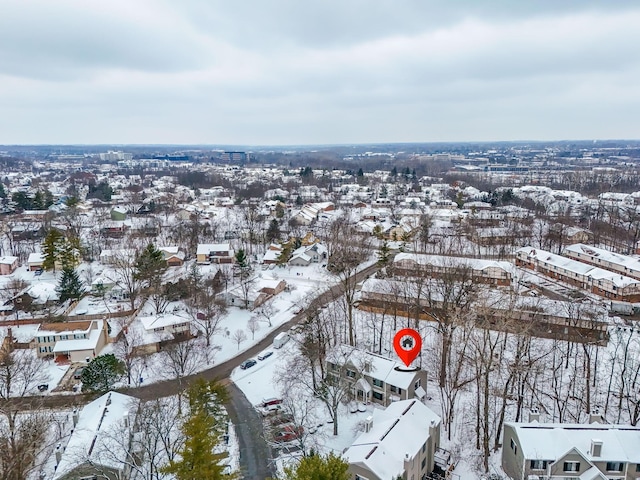 view of snowy aerial view