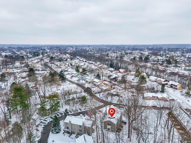 view of snowy aerial view