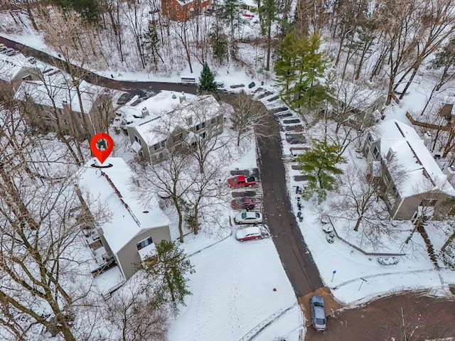 view of snowy aerial view