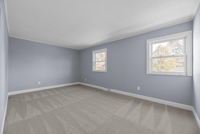 carpeted spare room featuring a healthy amount of sunlight