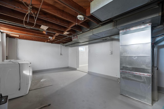 basement with washer / clothes dryer