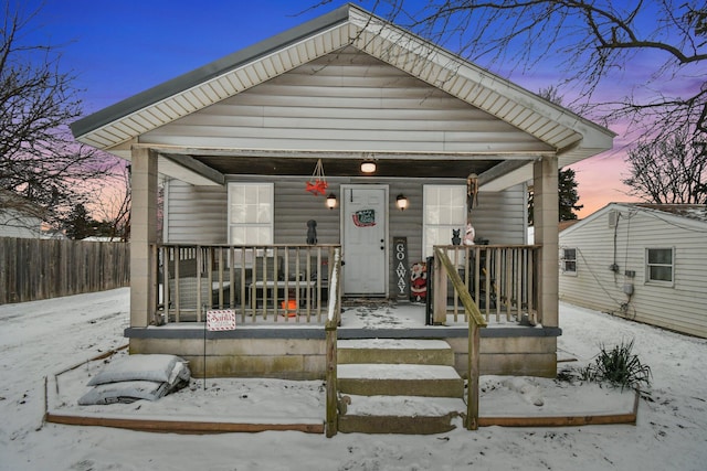 bungalow-style house featuring a porch