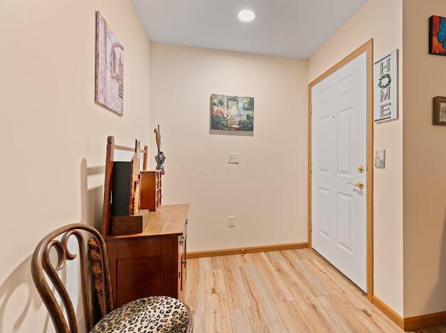 foyer with light hardwood / wood-style flooring